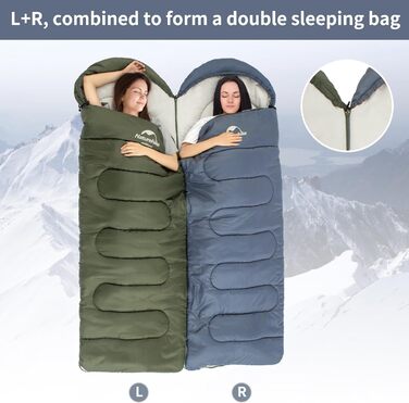 Naturehike Sleeping Bag with Hood - Camping Blanket Sleeping Bag, Lightweight & Comfortable for Outdoor Adventures & Travel - Navy Blue (7~11°C)