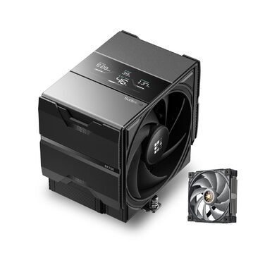 Система охолодження CPU Sudokoo SK700V AM5 з вентилятором 120 мм, дисплеєм, 7 heatpipes та гарантією 5 років. Сумісна з AM5, забезпечує повну свободу встановлення оперативної пам'яті. Чорний колір, комплект MACH120.