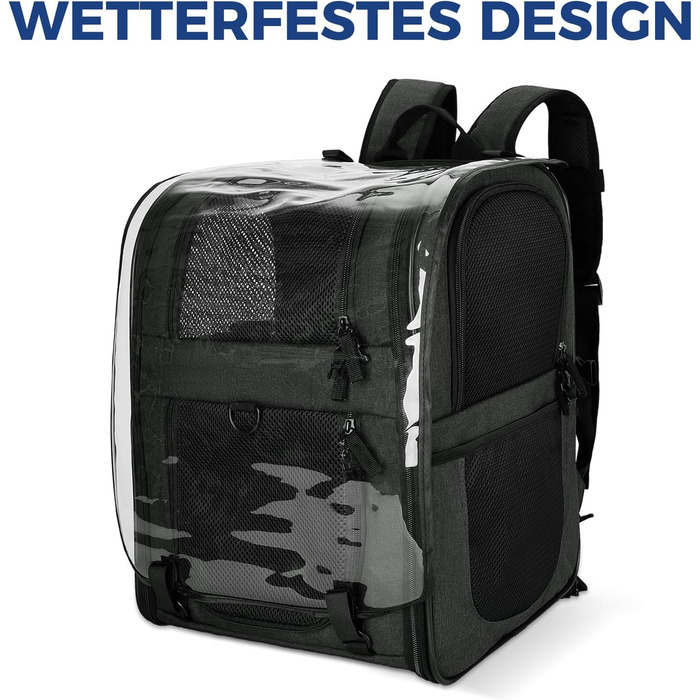 Рюкзак для собак та котів Apollo Walker - зручний та дихаючий, для подорожей та активного відпочинку (2-15 кг, чорний)