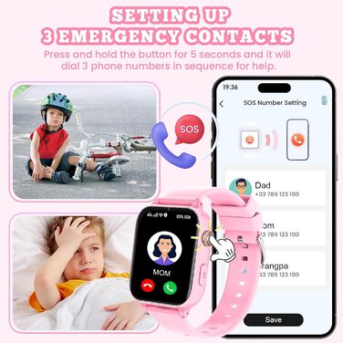 Дитячий розумний годинник Kinder Smartwatch з GPS, 4G, відеодзвінками, SOS та іграми для дітей 4-12 років (рожевий)