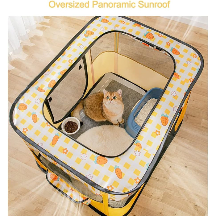Розкладний вольєр для тварин, портативний, для цуценят, собак, кошенят, котів, Indoor/Outdoor, Pop-Up, розмір M, рожевий