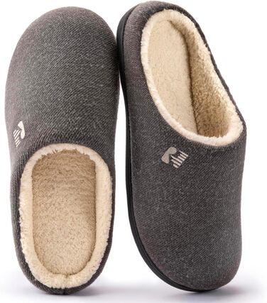 Чоловічі домашні тапочки RockDove з підкладкою з Sherpa та піною Memory Foam, 43.5 EU, темно-сірий