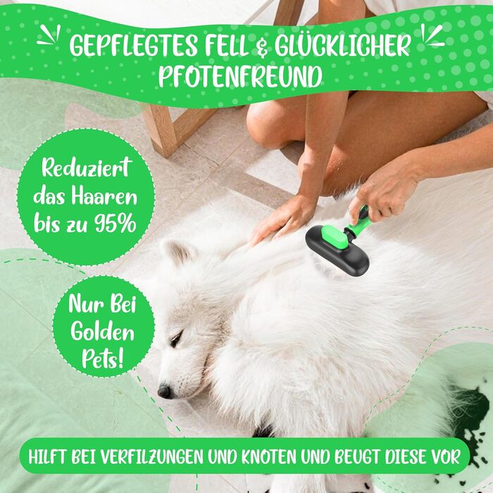 Щітка для вичісування підшерстка собак та котів з довгим хутром Golden Pets - видаляє підшерсток, ковтуни та вузли