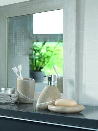 Миска для мила Spirella Etna з імітацією каменю, 15x11x3 см, бежево-пісочний колір