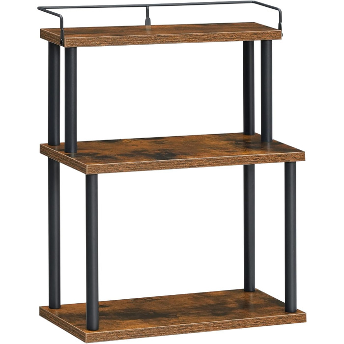 HOOBRO Spice Rack, Kitchen Shelf, 3-Tier Storage Shelf, Desk Organizer, for Kitchen Countertop, Desk, Study Room, Office, Vintage Brown EBF02TL01