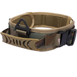 Тактичний нашийник для собак з контролем, 7 см, з двома пряжками, регульований, для великих собак (камуфляж)