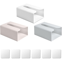 Tissue Box Cosmetic Bags Storage Box for Tissues Tissue Box Holder Wall-Mounted Tissue Box Suitable for Office, Bedroom, Bathroom, Toilet, Kitchen (3pc)