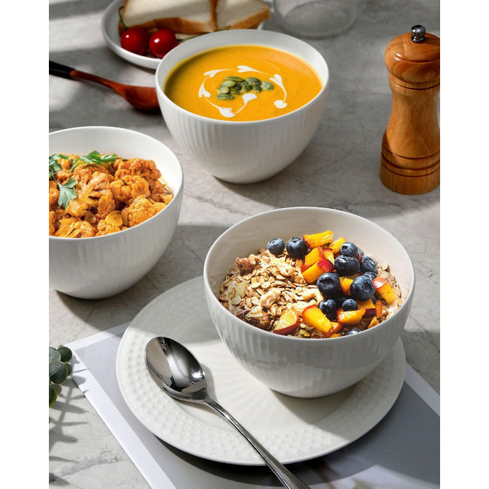 Набір мисок NUTRIUPS 4 шт. для мюслі, супу, салату, десерту, 750 мл, кераміка, підходить для мікрохвильової печі та духовки