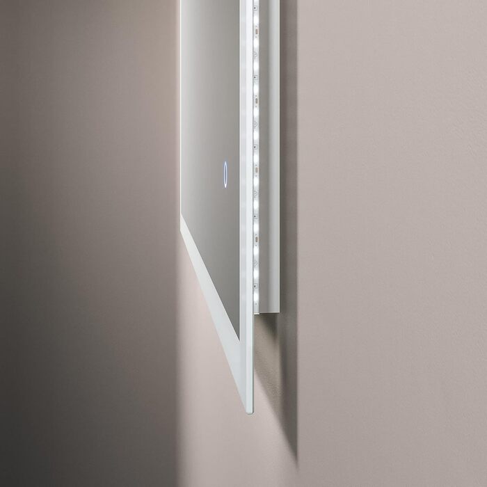 Дзеркало для ванної кімнати AQUABATOS 50x70 см LED з підсвічуванням, сенсорним вимикачем, регулюванням температури кольору (6400K), IP44, CE, енергозберігаюче, серія Echos