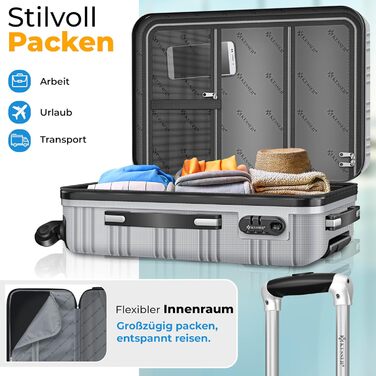 Набір валіз KESSER® 3шт з ABS-пластику: велика, середня, маленька з телескопічною ручкою, ваговою системою та замком