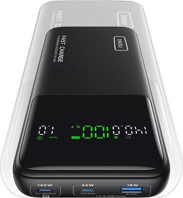 Power Bank INIU 140W 25000mAh з USB-C: зарядка для MacBook, iPad, iPhone, DJI, камери. Ідеально для подорожей та офісу