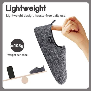 Тапочки жіночі зимові теплі з меморі-піною та антиковзкою підошвою, білі (38/39 EU, сірі)