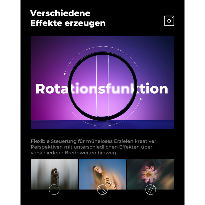 Фільтр K&F CONCEPT Split Dioptrien Prisma для створення ефекту боке та розділеного фону, 72 мм (Nano-Basic)