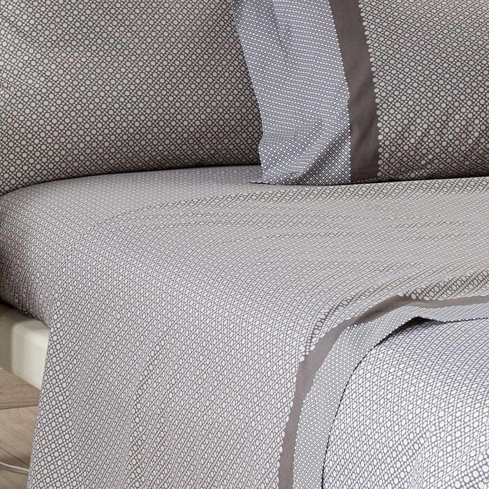 Caleffi - Bedding Set for Double Bed made of 100% Cotton, 240 x 280 cm, Fitted Sheet for Double Bed, Mattress Protector 180 x 200 cm, for Mattress with a Height of 25 cm, 2 Pillowcases 50 x 80