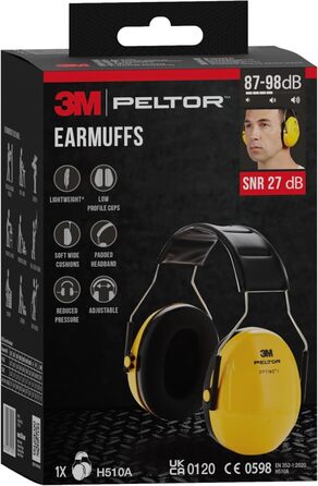 Навушники Peltor Optime I H510A - захист від шуму до 98 dB (SNR 27dB), жовті, 1 шт.