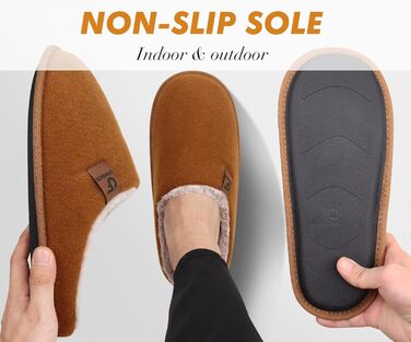 Тапочки чоловічі COFACE з фетру, теплі, зручні, з м'якою підкладкою, з антиковзкою гумовою підошвою, для дому та вулиці, розмір 40-49 (Хакі, 45 EU)