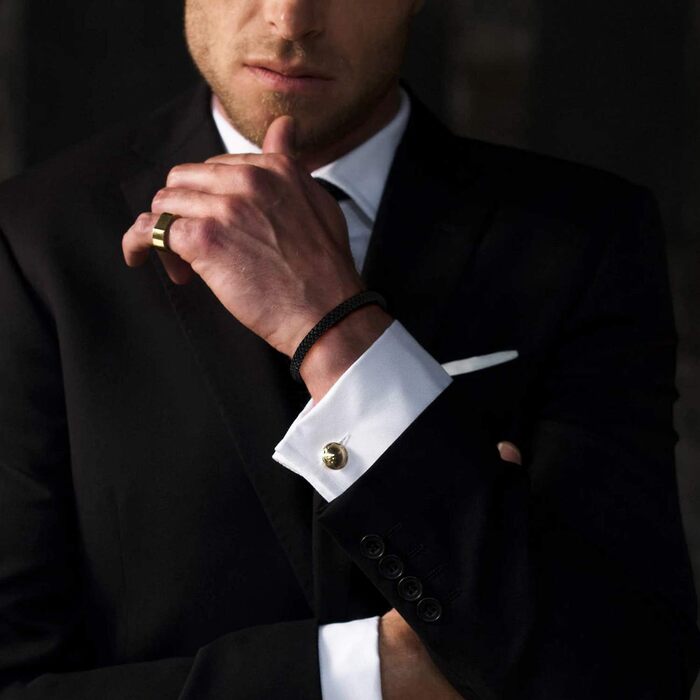 Чоловічий шкіряний браслет Casisto.J з нержавіючої сталі, плетений, з магнітною застібкою, чорний/коричневий, 17.5 см