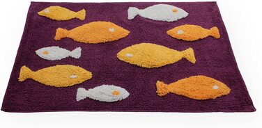 House & Decor Bathroom Rug Rectangular Fish Shower Mat Bath Mat Bathroom Rug Bath Mat Bathroom Rug #1552 purple violet 50x80 cm 50x80 cm Purple Violet