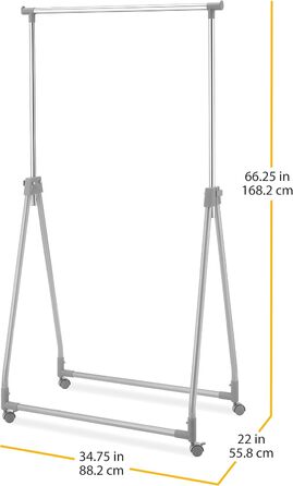 Whitmor Clothes Rack, Adjustable, White/Chrome (Silver)