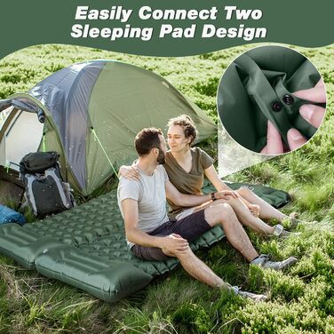 JATEKA Self-Inflating Sleeping Pad - Ultralight Camping Mat with Pillow & Foot Pump - Compact Sleeping Pad for Backpacking, Hiking, Travel & Tent Use