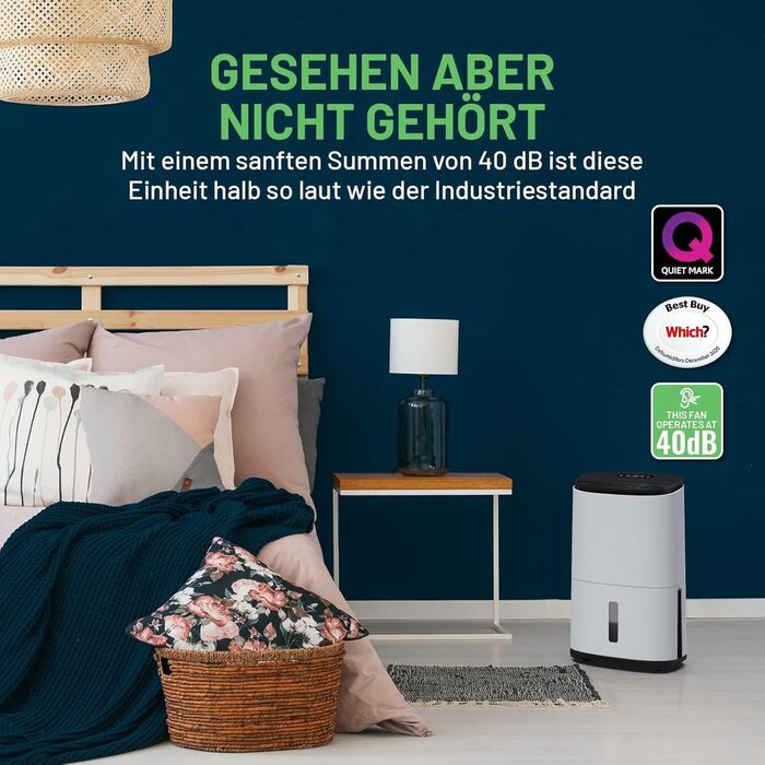 Зволожувач повітря Meaco Arete® One Warm Pebble 12L з HEPA-фільтром для дому 50 м² | Зволожувач повітря та очищувач | Теплий камінь