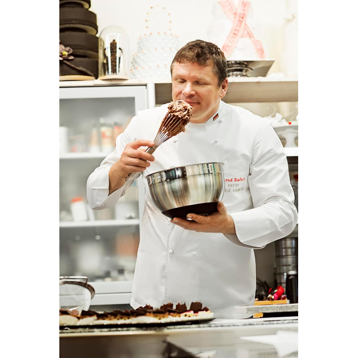 Збивач RÖSLE з нержавіючої сталі 18/10, 27 см, з міцним руків'ям та петлею для підвішування, сріблястого кольору, придатний для миття в посудомийній машині