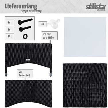 Квадратний стіл Stilista з техноротанга, 58 x 58 x 42 см
