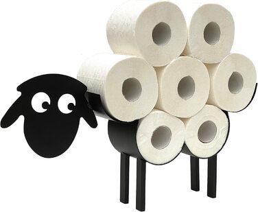 DanDiBo Toilet Paper Holder Black Metal Sheep 3.0 WC Roll Holder Toilet Paper Holder Freestanding WC Paper Holder Toilet Roll Holder