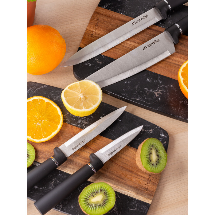 Набір ножів у підставці Kamille, 5 предметів