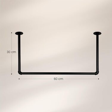 Clothes Rack Wardrobe Industrial Design for Ceiling | Width 70 cm x Height 50 cm | Ceiling Mounting | Wardrobe Rail | Dressing Room | Bedroom | Hallway | Walk-in Closet (Width 60 cm x Height 30 cm)