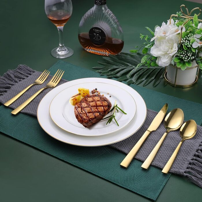 Набір столових приборів OGORI для 6 осіб, 30 предметів, з дзеркальним поліруванням, нержавіюча сталь 18/10, набір столових приборів для дому/вечірки/ресторану (подарункова коробка)