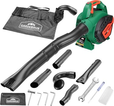 GARDEBRUK® 4-in-1 Leaf Blower - Gasoline, Blowing Speed 68m/s, 45L Collection Bag Included, Leaf Blower, Shredder, Garden Vacuum