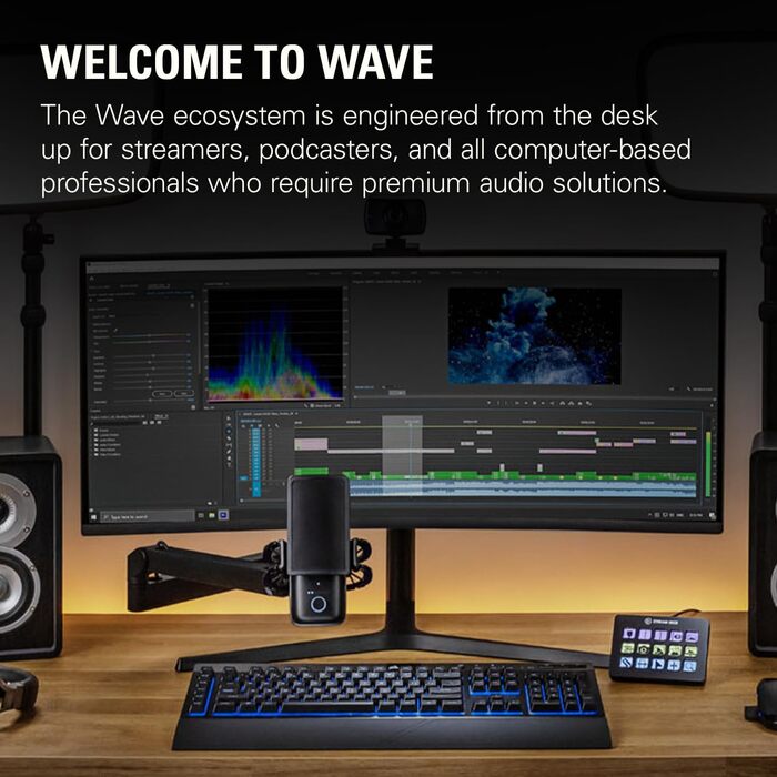 Elgato Wave Mic Arm LP White - Мікрофонна стійка Elgato Wave з низьким профілем, білий колір, для подкастів, стрімінгу, геймінгу та офісу