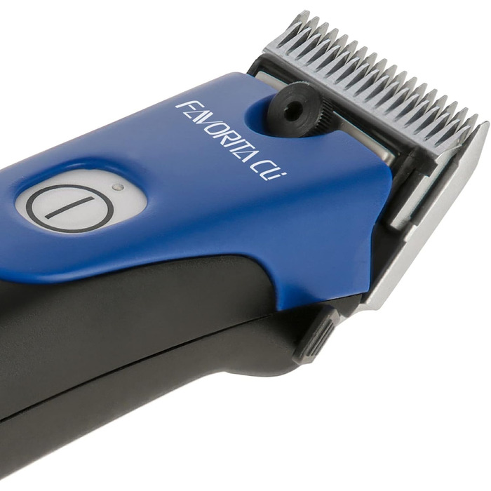 Машинка для стрижки собак та коней Aesculap Favorita CLi акумуляторна з набором гребінців | Професійна ергономічна машинка для собак | LED-дисплей | Машинка для стрижки тварин (Блакитна)