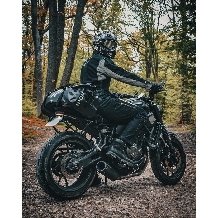 IRON JIA's Motorcycle Bag Luggage Roll Waterproof Motorcycle Rear Bag Saddlebag Travel Bag with roll-sealed shoulder straps suitable for motorcycle cycling camping watersports Black-70L