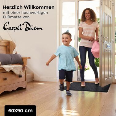 При Entrance килимок Jan Max від бруду для дому та вулиці, 60 x 90 см, антрацитово-чорний