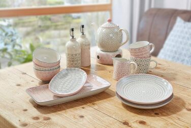 Bloomingville Milk Jug Cecile Retro Cream Jug Jug Small Jug Ø 8.5 x H 8.5 cm, pink, ceramic, holds approx. 250 ml