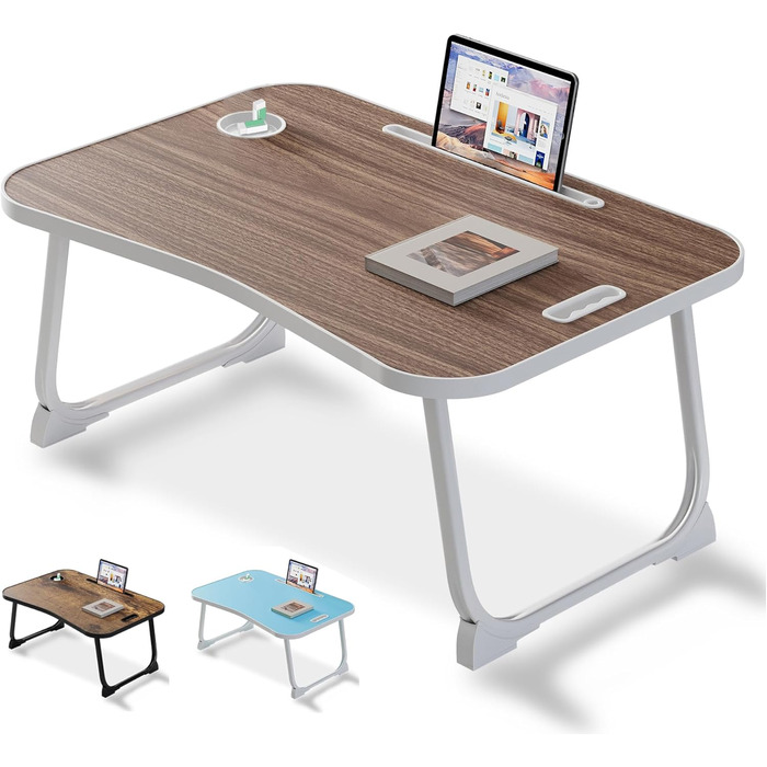 Столик для ноутбука та сніданку: зручний столик для ліжка, дивану, дому та офісу (колір коричневий)