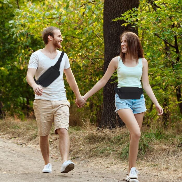 Чоловіча/жіноча поясна сумка Bauchtasche (Чорна) для спорту, подорожей та активного відпочинку