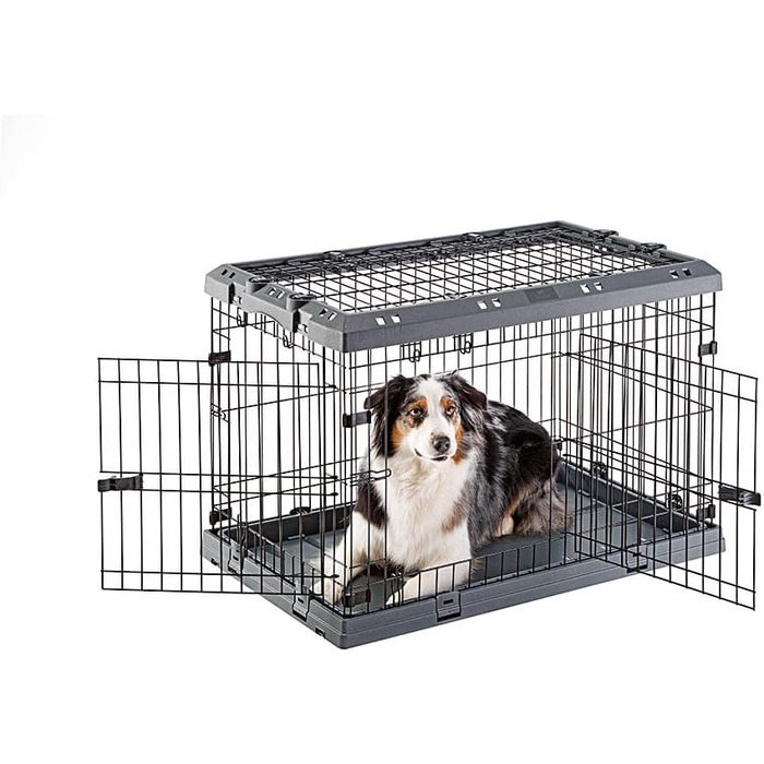 Розкладний вольєр для середніх собак Superior 90, металевий загороджувач, з роздільником, подвійна засувка, розмір 17x15x8 см