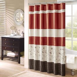 Штора для душу Madison Park Serene Flora з вишивкою, 72x72 см, Spice H182.9 x B182.9 см