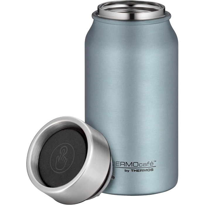 Термокружка THERMOcafé by THERMOS TC 0,5 л, нержавіюча сталь, ізоляція, для кави з собою, не протікає, 9 год гаряча & 18 год холодна, для миття в посудомийній машині, без BPA (Ice Blue Mat)