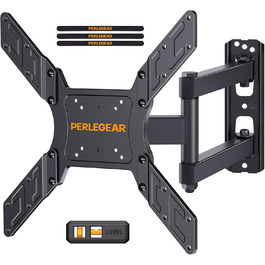 Кріплення для телевізора Perlegear, поворотне та нахильне, для телевізорів 26-60 дюймів (плоских та вигнутих), до 45 кг, VESA 400x400 мм