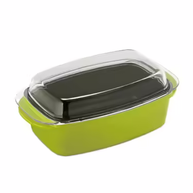 Relaxdays Green Roasting Pan with Glass Lid