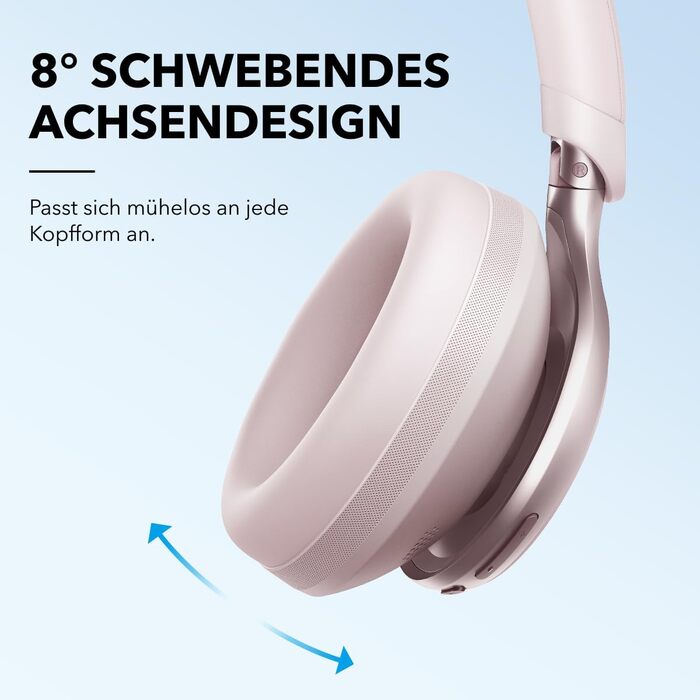 Soundcore Space One Рожеві Бездротові Навушники з Активним Шумозаглушенням Bluetooth 5.3, 40 годин, Hi-Res Audio, App