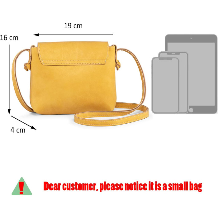 Жовта сумка через плече жіноча Kleine Umhängetasche з замком, екошкіра, компактна кросбоді для дівчаток та жінок
