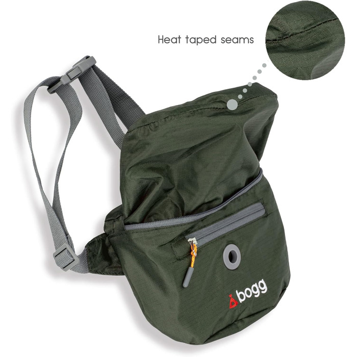 Сумка на плече для собак BOGG з дозатором пакетів для вигулу та контейнером для відходів (Buster Green)