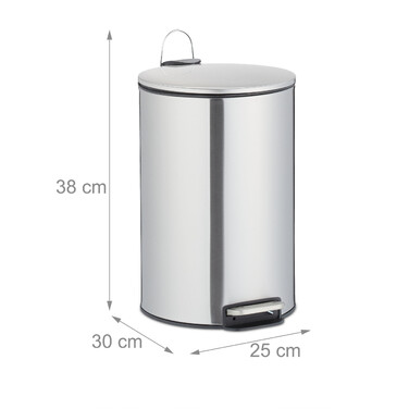 Relaxdays Stainless Steel Step Bucket 12 Liter
