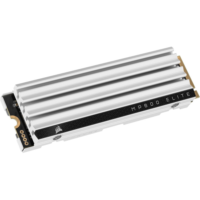 SSD Corsair MP600 Elite 1TB M.2 PCIe Gen4 x4 NVMe з кулером - для PS5 - Швидкість до 7000 МБ/с - Білий
