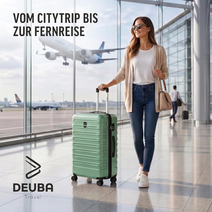 Набір валіз для подорожей Deuba TRAVEL, 3 предмети, жорсткий корпус, колір м'ятний